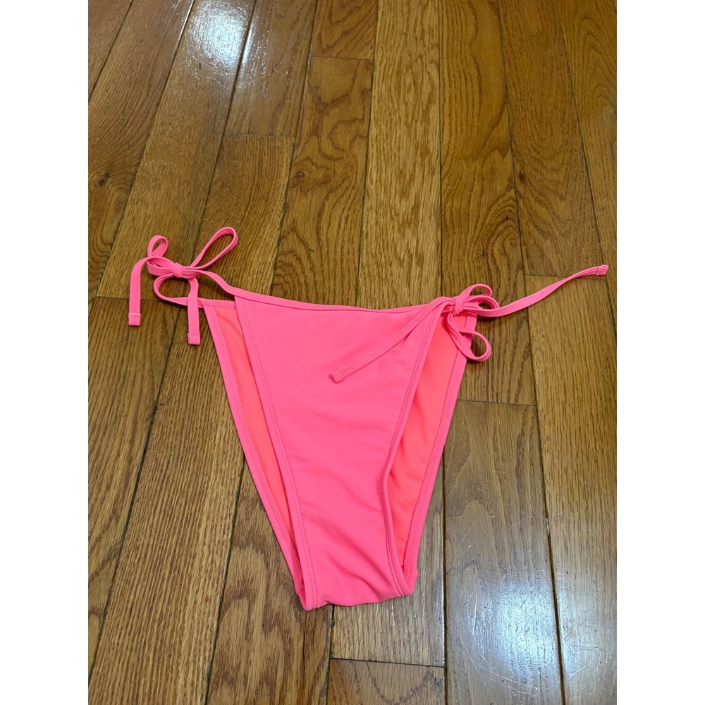 Xhilaration Womens Neon Pink Side Tie‎ Bikini Bottoms Cheeky Swim Size Small